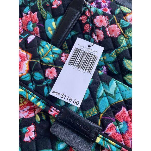 Vera Bradley Women Large Floral Laptop Tote NWT - Picture 9 of 9